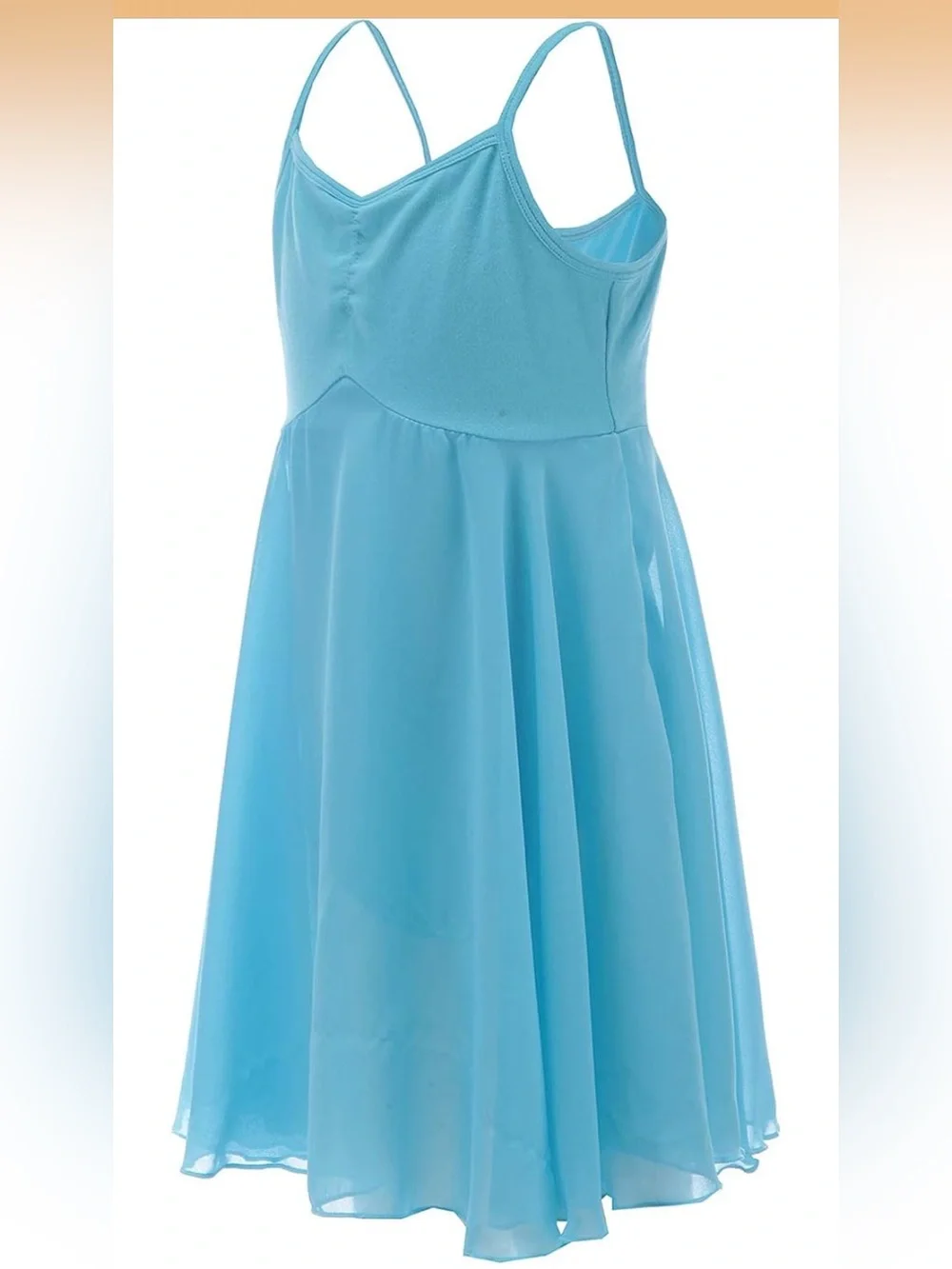 Blue Chiffon Spaghetti Lyrical Dance Dress